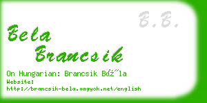 bela brancsik business card